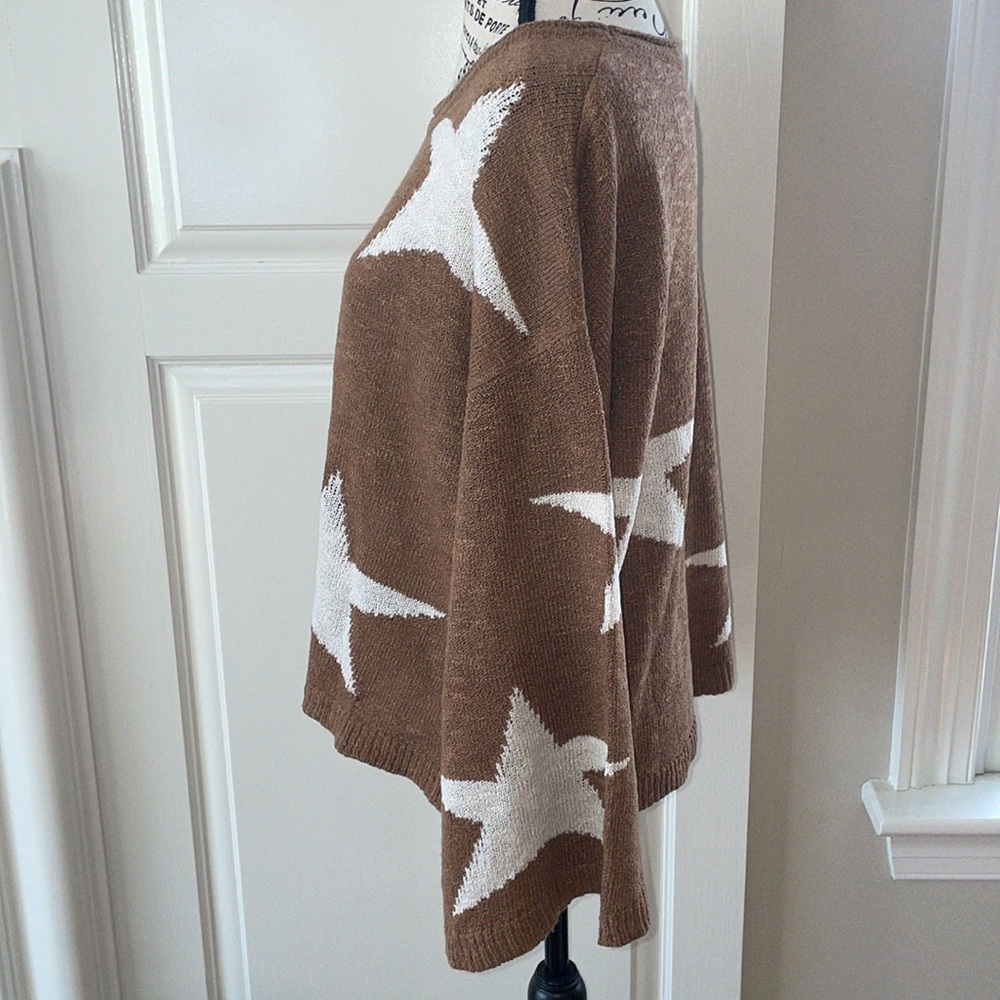 NWOT Camel Knit Star Sweater with Bell Sleeves - Picture 7 of 12
